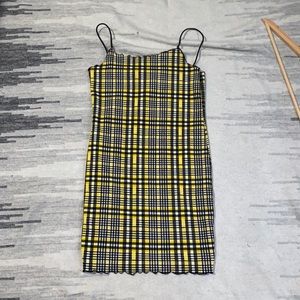 Yellow and black plaid dress